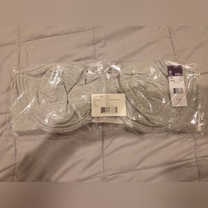 FRUIT OF THE LOOM UNDERWIRE COTTON BRA TWO PACK - WHT/GRY - 2 TOTAL